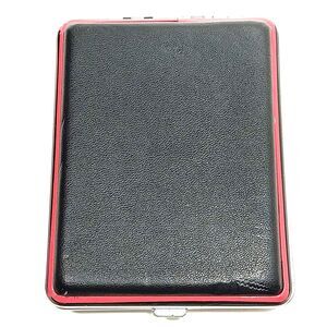 Vintage Leather Camel Cash Cigarette Case With Mirror (3" x 4") #1272